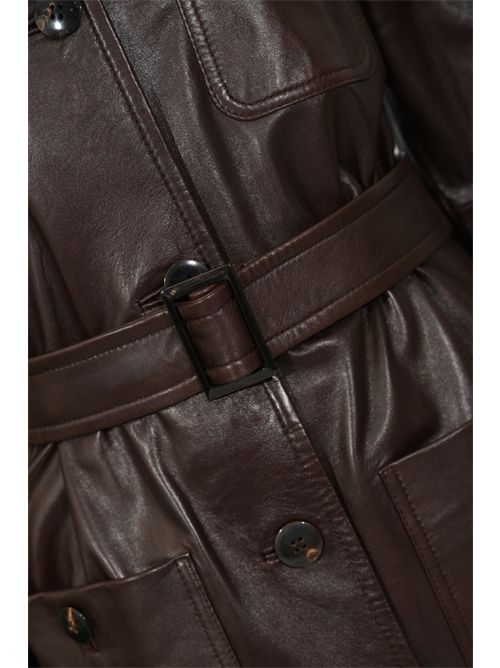 Trench MSTAMACA in pelle Marrone MAX MARA STUDIO | 2616471011600002